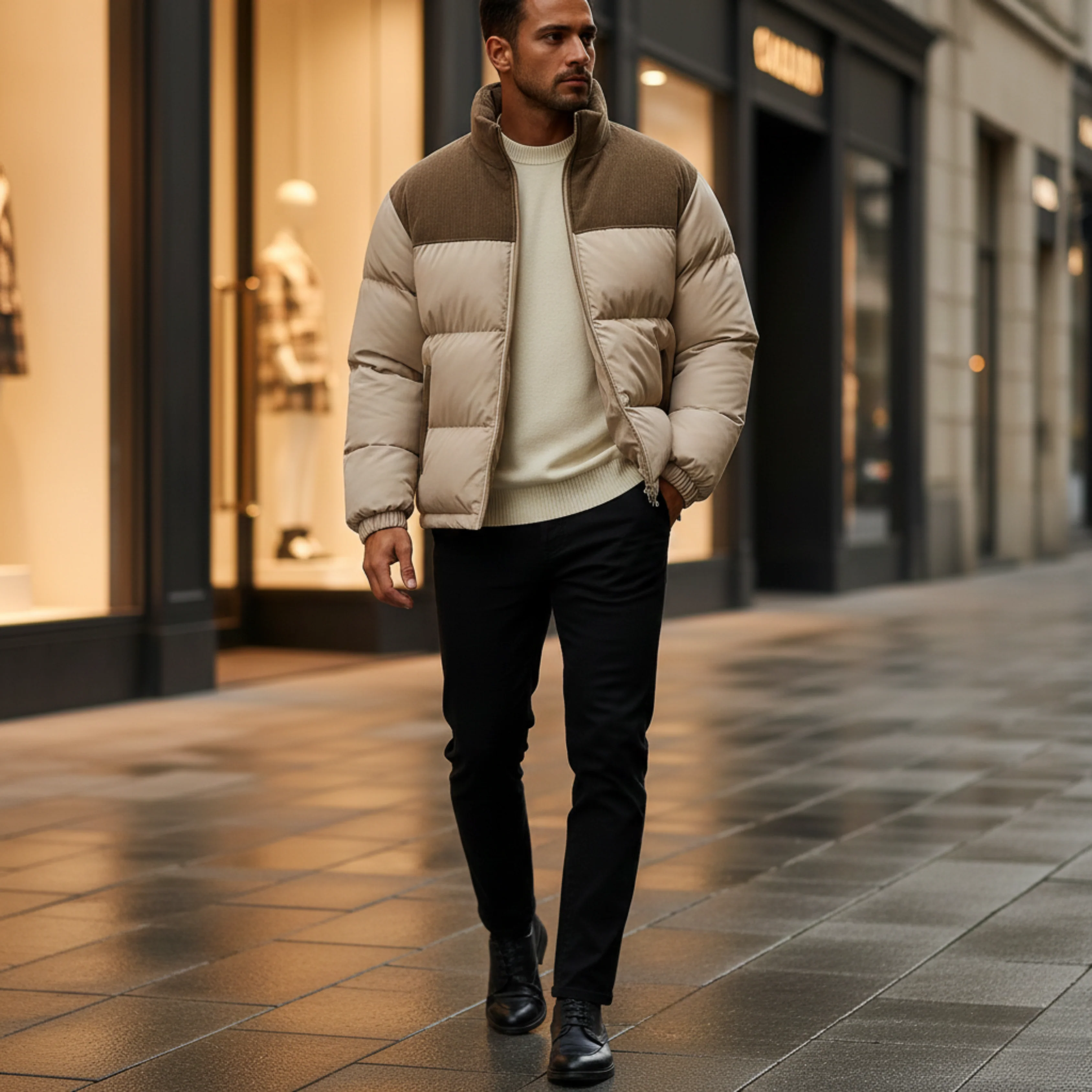 Chaqueta con paneles de pana