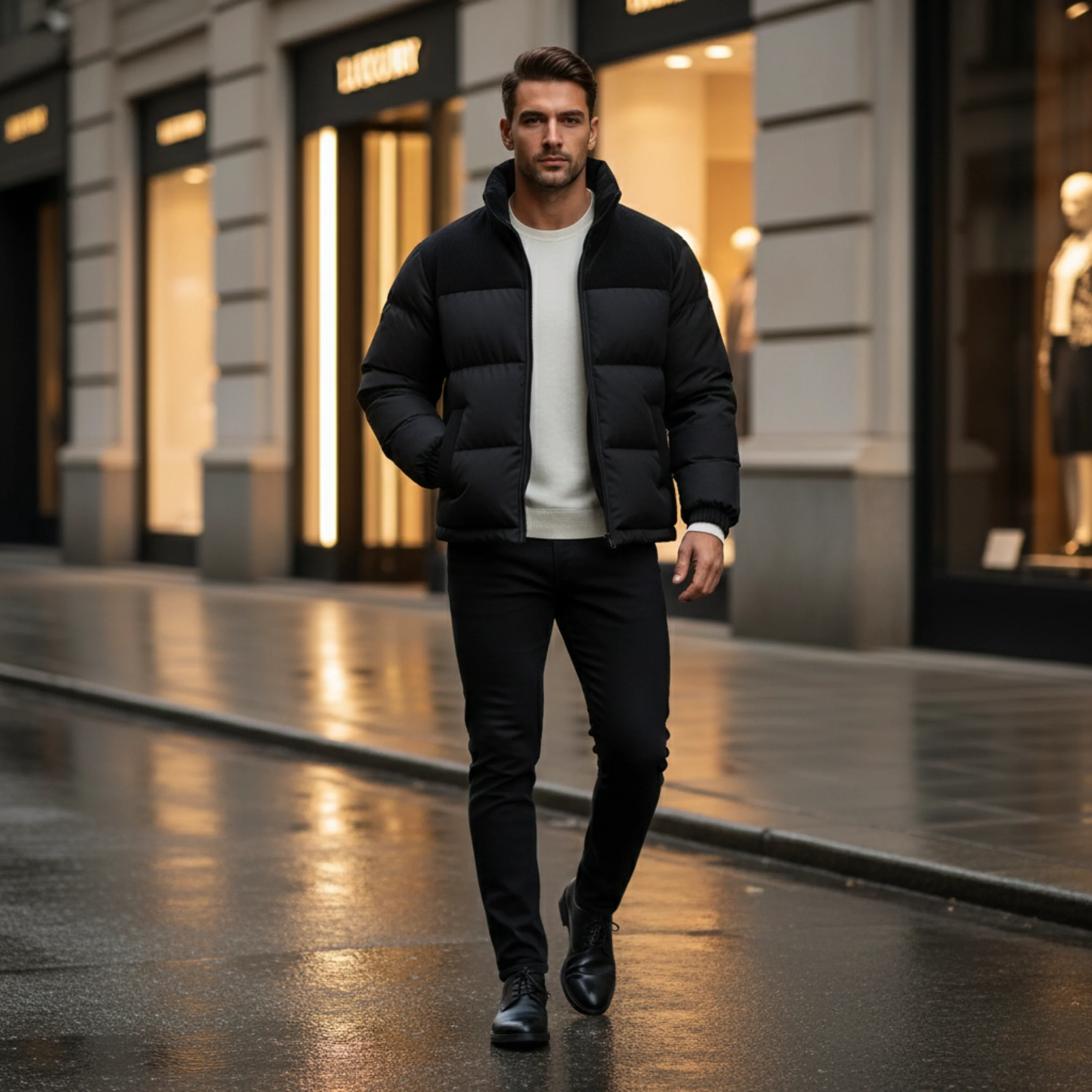 Chaqueta con paneles de pana